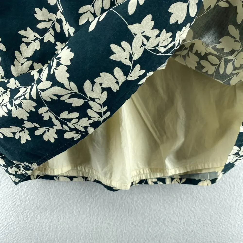 GARNET HILL Dress 4 Floral Surplice A-Line Mini Sleeveless Cotton Blue_9